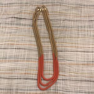 Gold/coral statement necklace